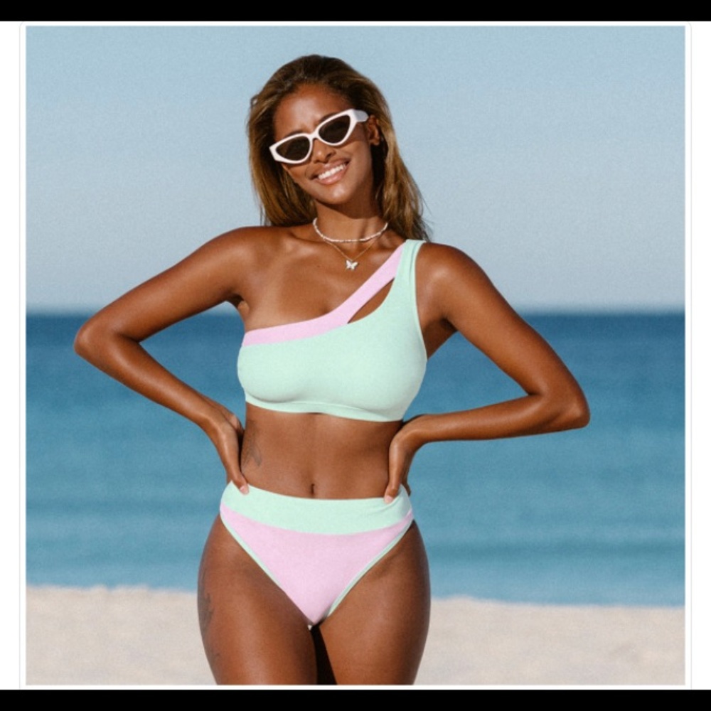 2 piece one shoulder bikini. XL